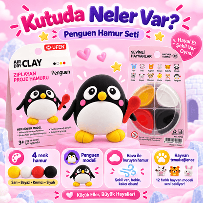 Luvoon™ Penguen Zıplayan Proje Hamuru