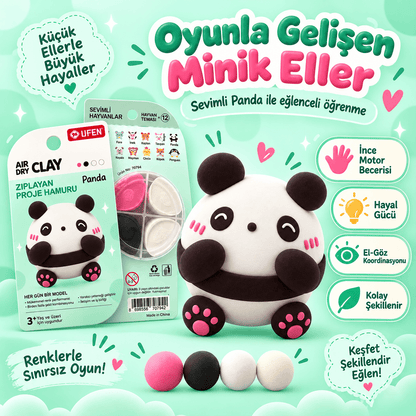 Luvoon™ Sevimli Panda Zıplayan Proje Hamuru