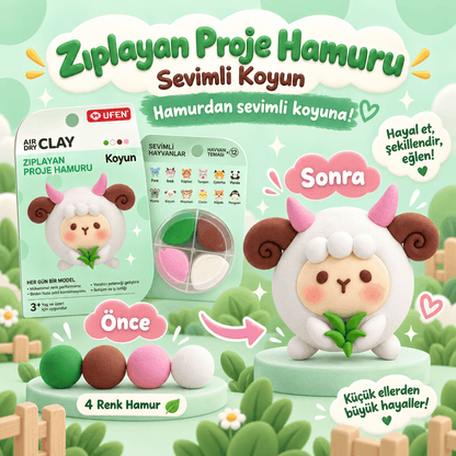 Luvoon™ Sevimli Koyun Zıplayan Proje Hamuru
