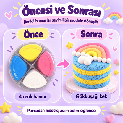 Luvoon™ Gökkuşağı Kek Zıplayan Proje Hamuru