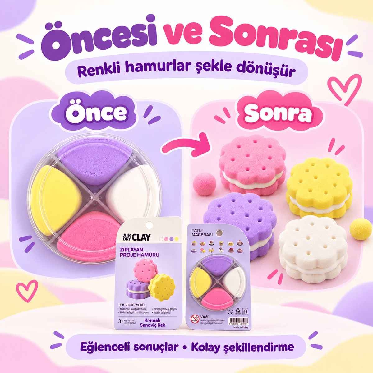 Luvoon™ Kremalı Sandviç Kek Zıplayan Proje Hamuru