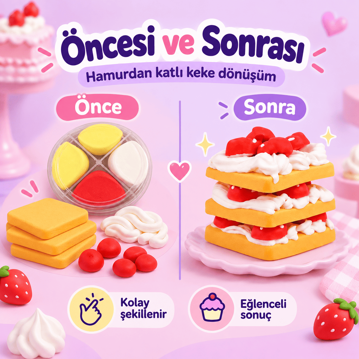 Luvoon™ Katlı Kek Zıplayan Proje Hamuru
