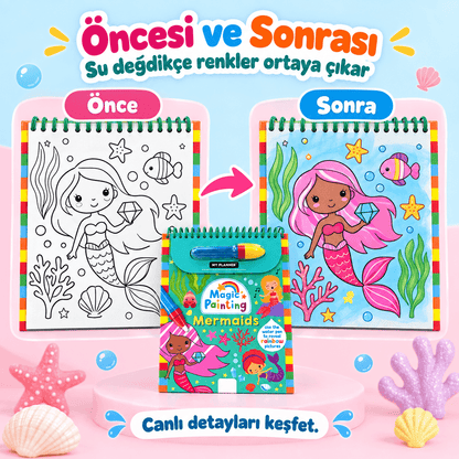 Luvoon™ Deniz Kızları Sihirli Su Boyama Kitabı
