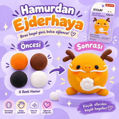 Luvoon™ Sevimli Ejderha Zıplayan Proje Hamuru