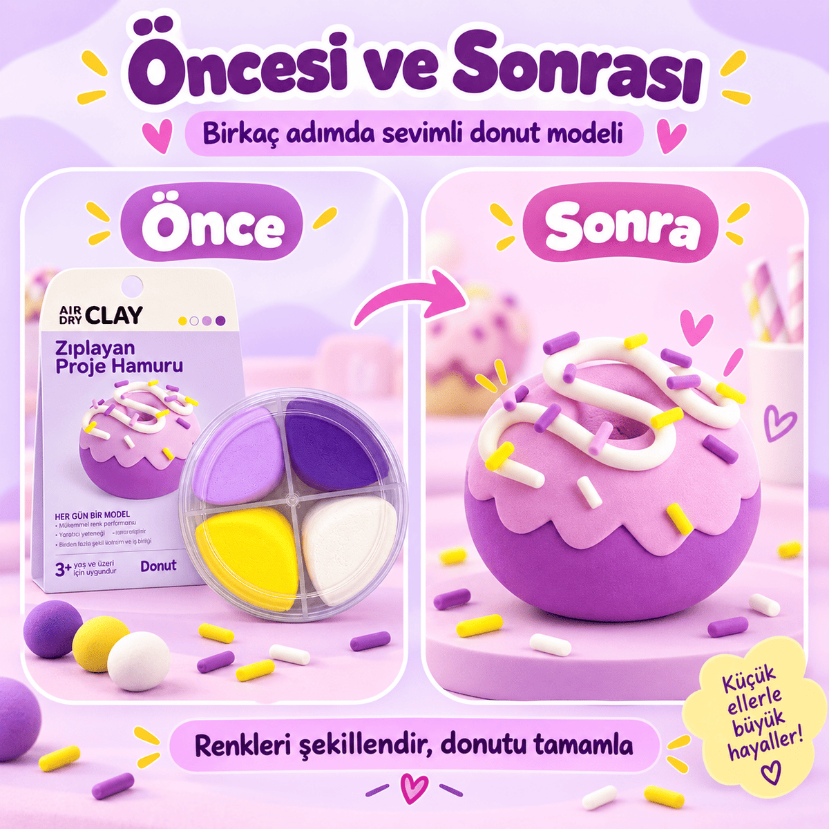 Luvoon™ Donut Zıplayan Proje Hamuru