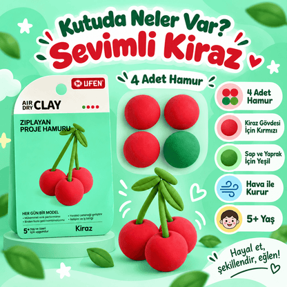 Luvoon™ Kiraz Zıplayan Proje Hamuru
