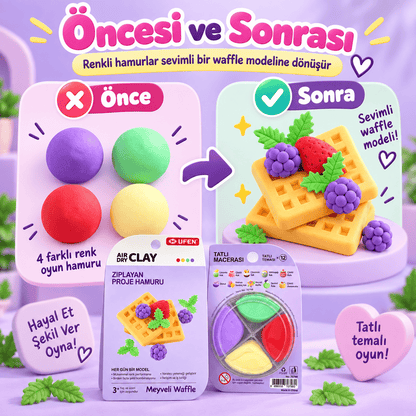 Luvoon™ Meyveli Waffle Zıplayan Proje Hamuru