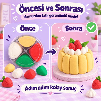 Luvoon™ Çilekli Cheesecake Zıplayan Proje Hamuru