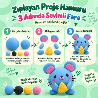 Luvoon™ Sevimli Fare Zıplayan Proje Hamuru