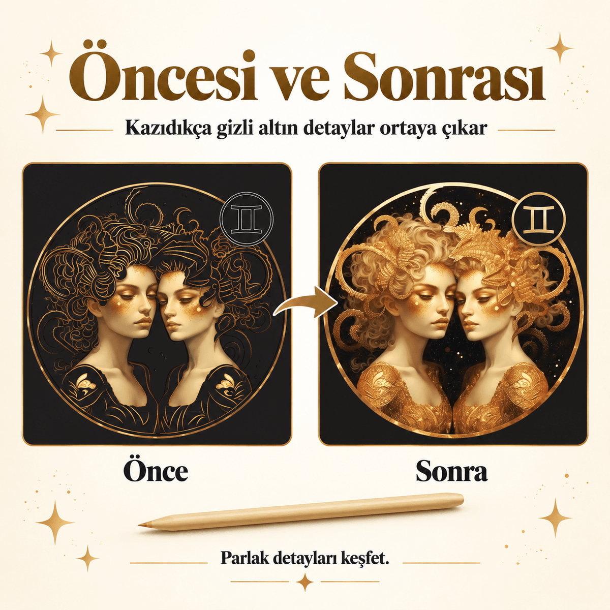 Luvoon™ Astroloji Temalı Kazıma Sanat Kitabı