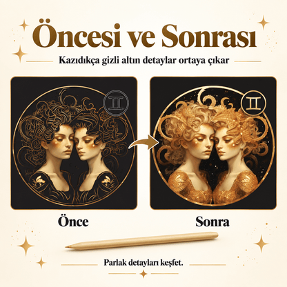 Luvoon™ Astroloji Temalı Kazıma Sanat Kitabı