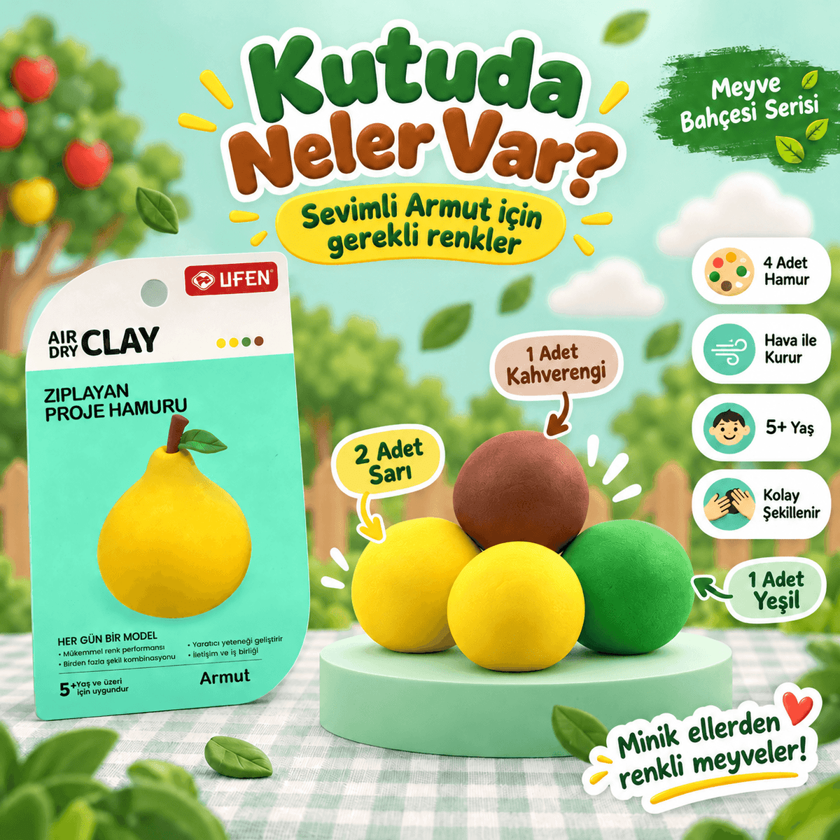 Luvoon™ Armut Zıplayan Proje Hamuru