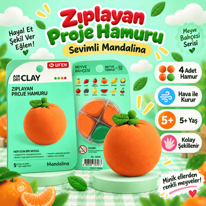 Luvoon™ Mandalina Zıplayan Proje Hamuru