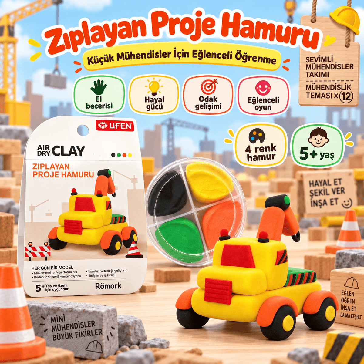 Luvoon™ Römork Zıplayan Proje Hamuru