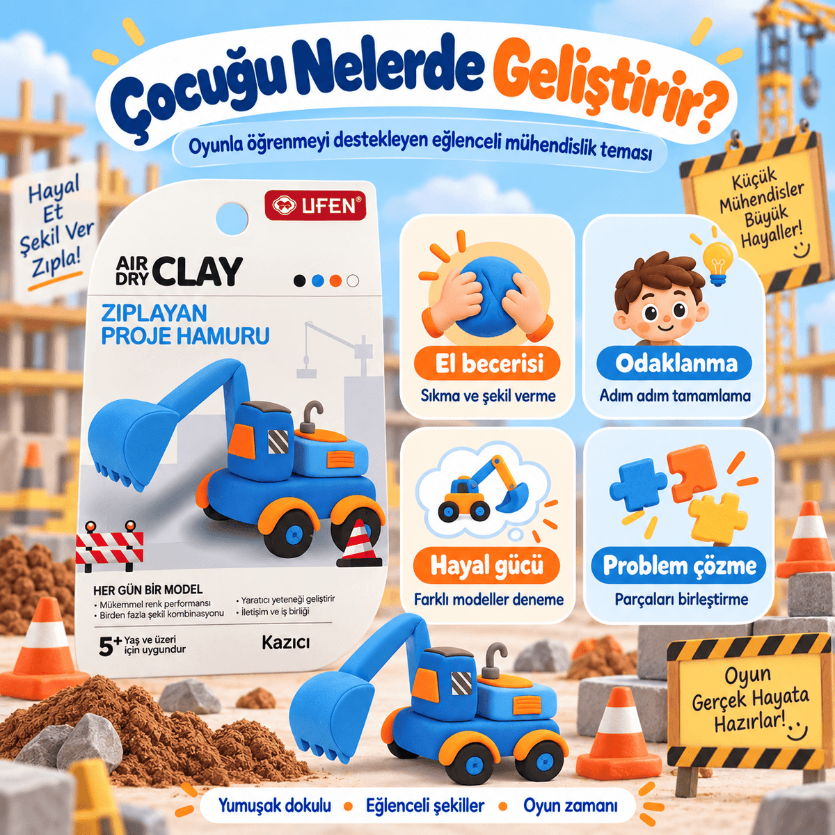 Luvoon™ Kazıcı Zıplayan Proje Hamuru