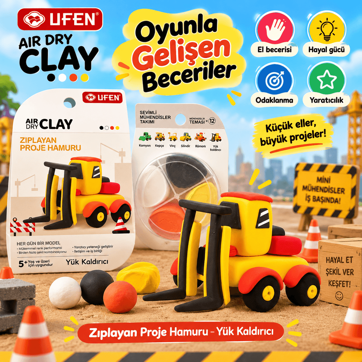 Luvoon™ Yük Kaldırıcı Zıplayan Proje Hamuru
