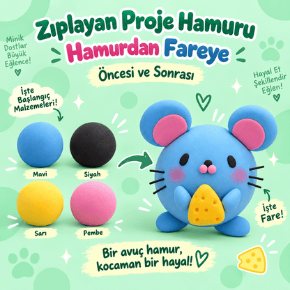 Luvoon™ Sevimli Fare Zıplayan Proje Hamuru