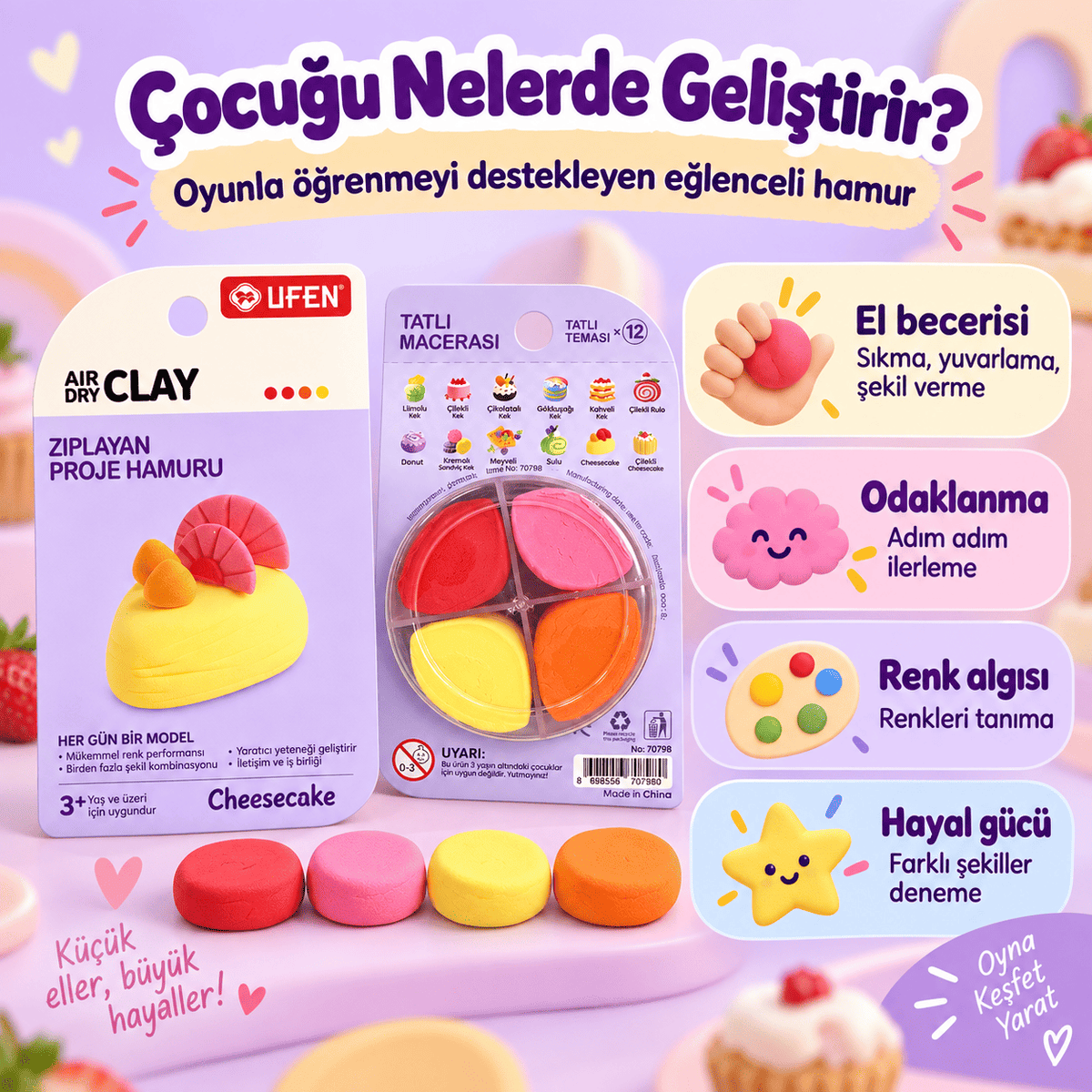 Luvoon™ Cheesecake Zıplayan Proje Hamuru