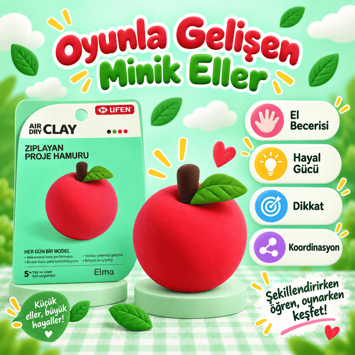 Luvoon™ Elma Zıplayan Proje Hamuru