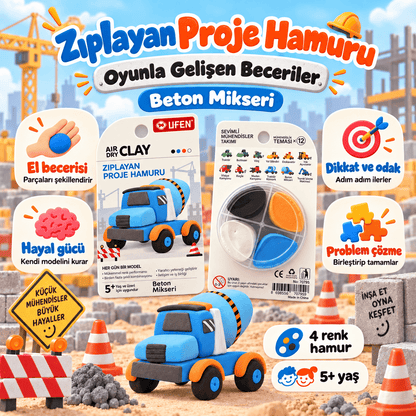 Luvoon™ Beton Mikseri Zıplayan Proje Hamuru