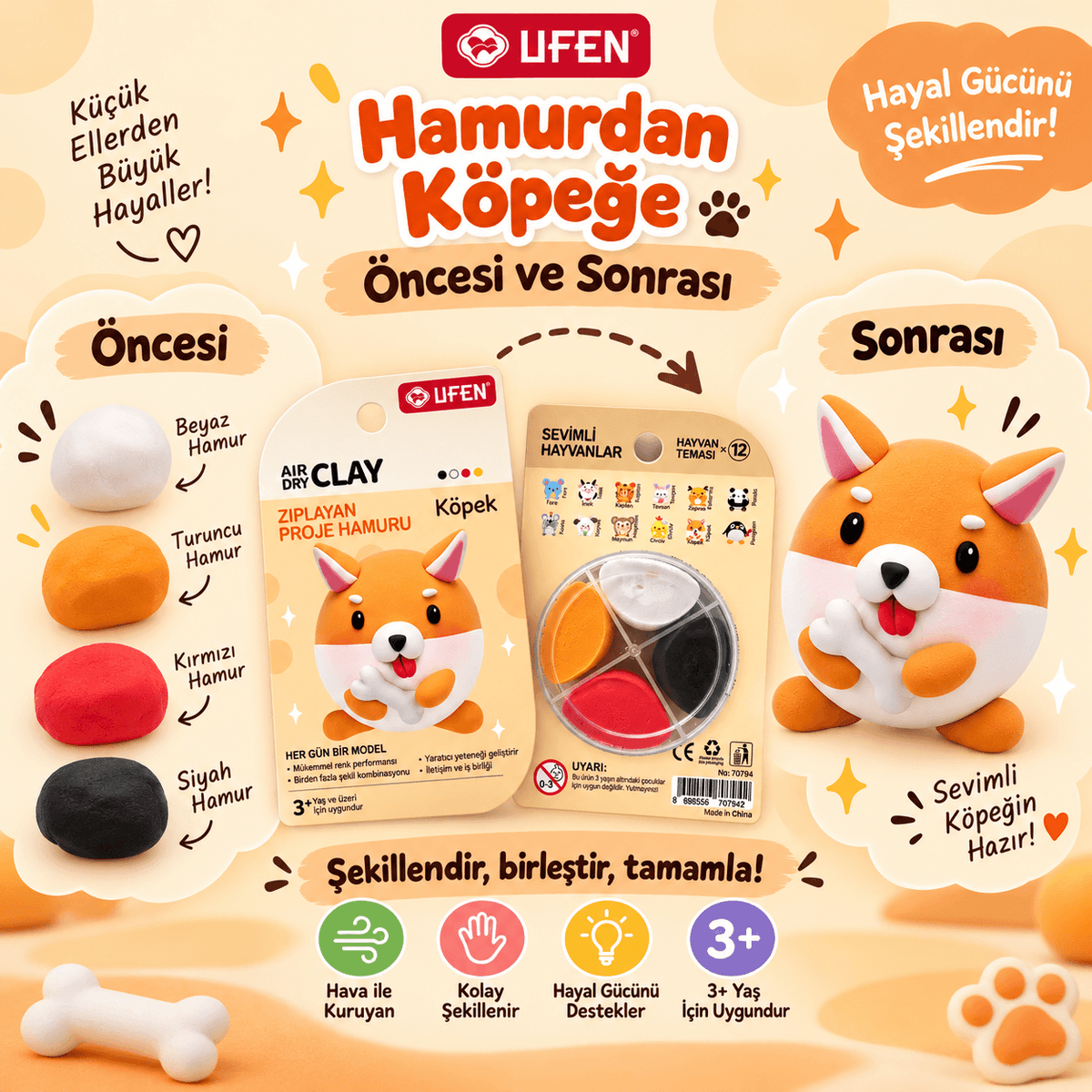 Luvoon™ Köpek Zıplayan Proje Hamuru