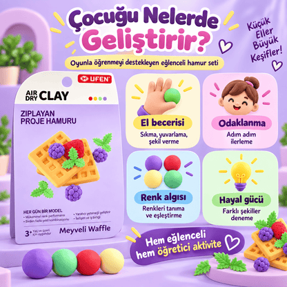 Luvoon™ Meyveli Waffle Zıplayan Proje Hamuru