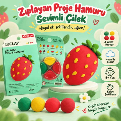 Luvoon™ Çilek Zıplayan Proje Hamuru