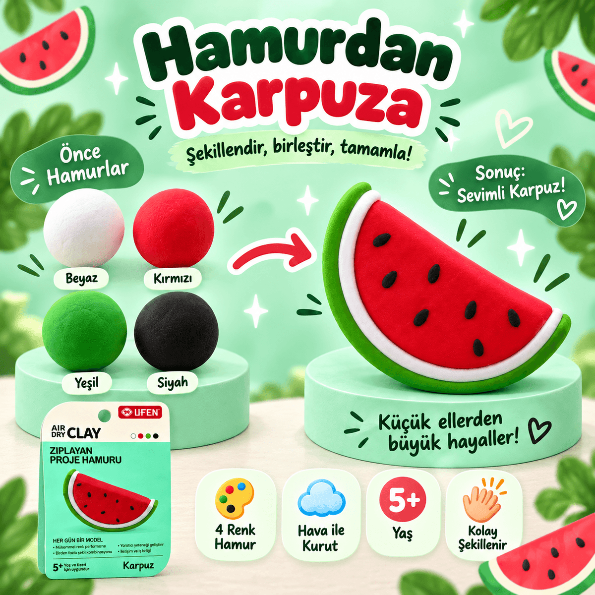 Luvoon™ Karpuz Zıplayan Proje Hamuru