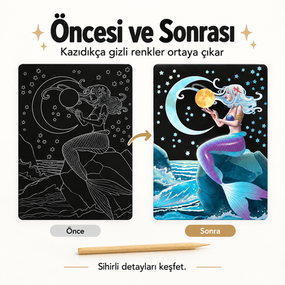 Luvoon™ Sihirli Ay Kazıma Sanat Kitabı