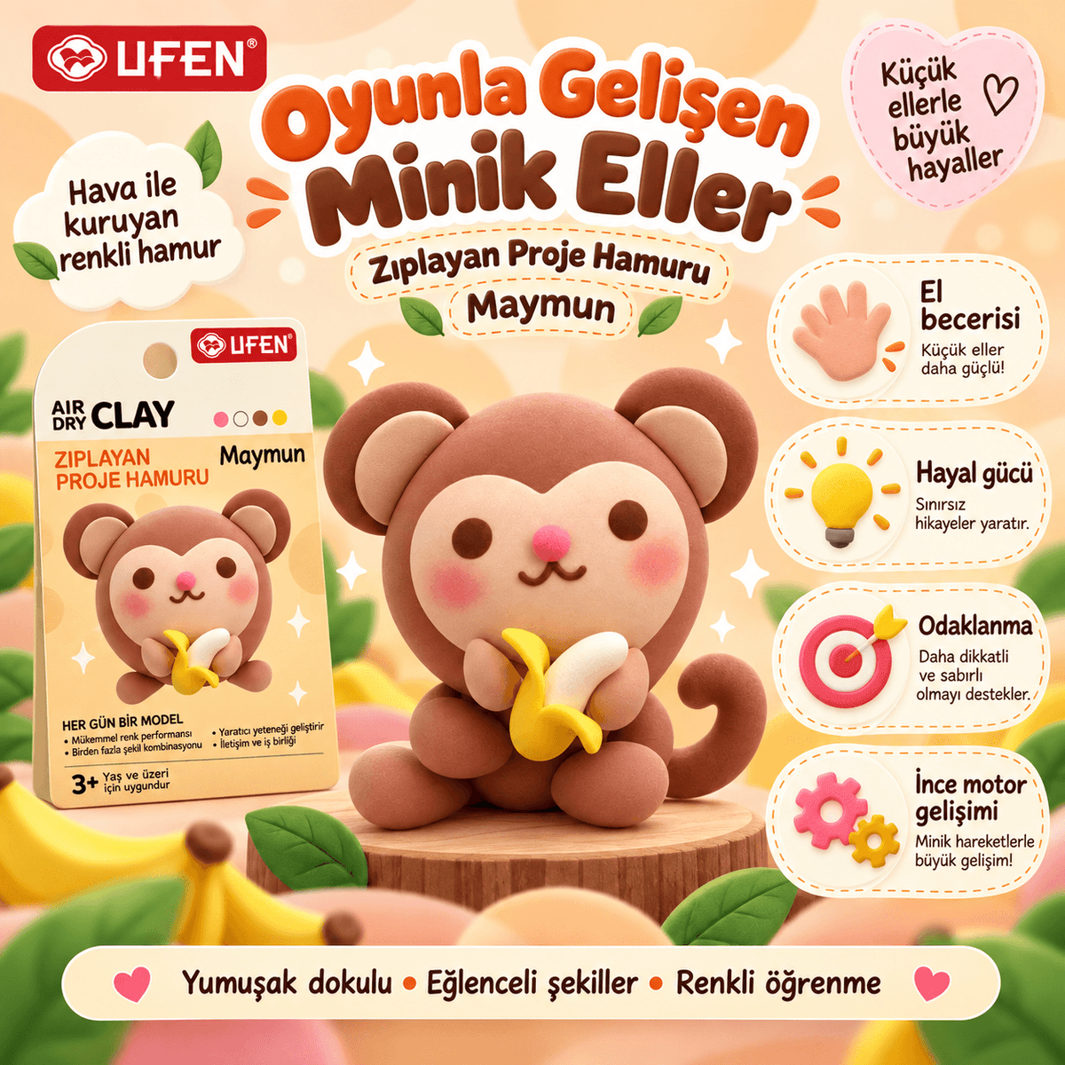 Luvoon™ Maymun Zıplayan Proje Hamuru