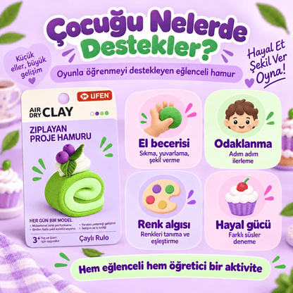 Luvoon™ Çaylı Rulo Zıplayan Proje Hamuru