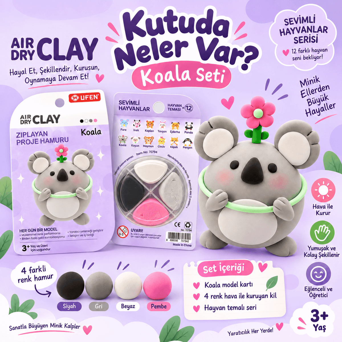 Luvoon™ Koala Zıplayan Proje Hamuru