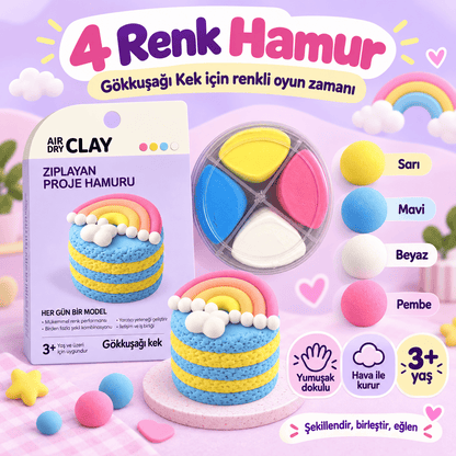Luvoon™ Gökkuşağı Kek Zıplayan Proje Hamuru