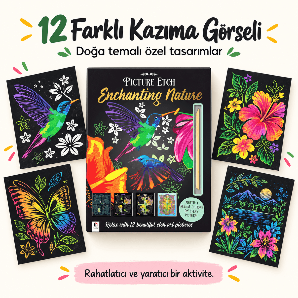 Luvoon™ Doğa Temalı Kazıma Sanat Kitabı