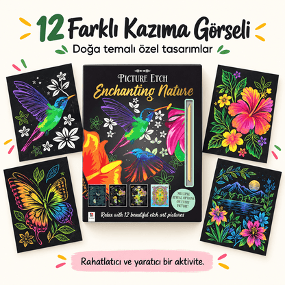 Luvoon™ Doğa Temalı Kazıma Sanat Kitabı