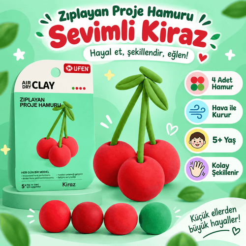 Luvoon™ Kiraz Zıplayan Proje Hamuru