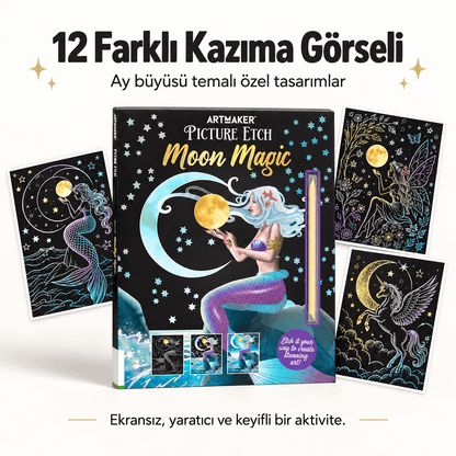 Luvoon™ Sihirli Ay Kazıma Sanat Kitabı