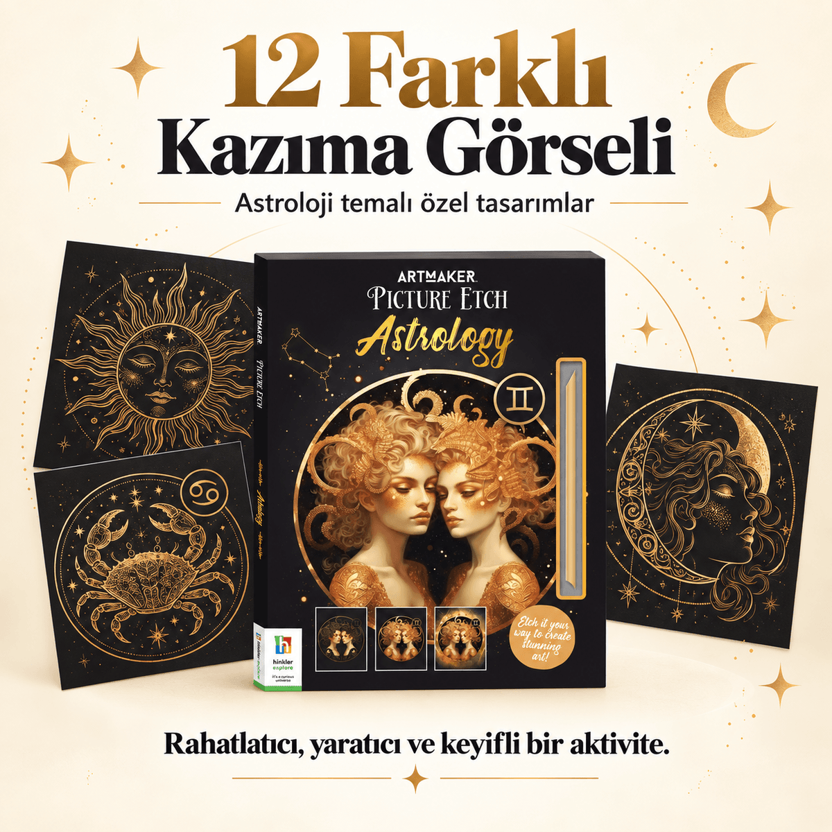 Luvoon™ Astroloji Temalı Kazıma Sanat Kitabı