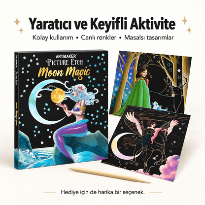 Luvoon™ Sihirli Ay Kazıma Sanat Kitabı
