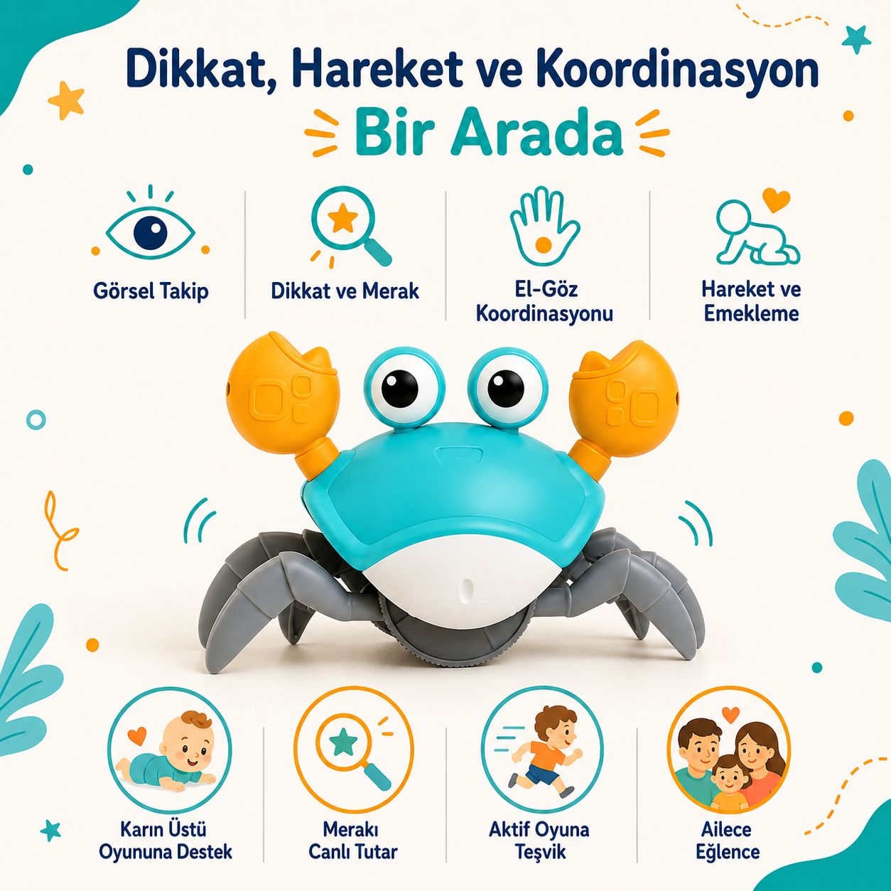 Luvoon™ Yengeç Emekleme Oyuncağı