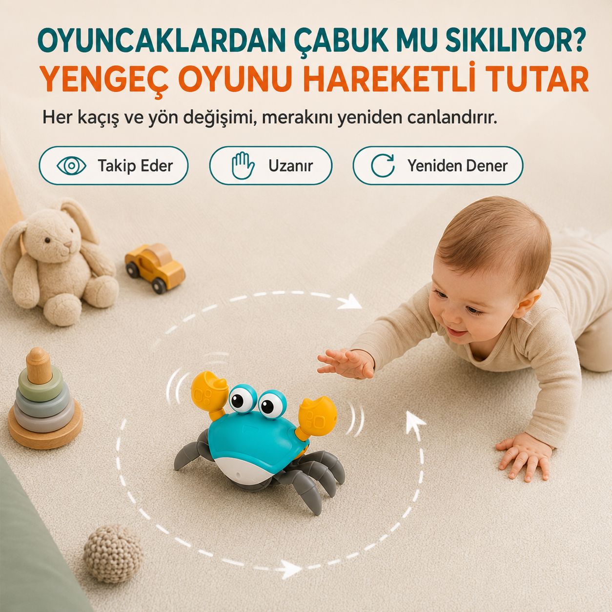 Luvoon™ Yengeç Emekleme Oyuncağı
