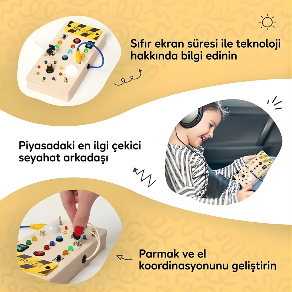 Luvoon™ Montessori Ahşap Anahtar Panosu