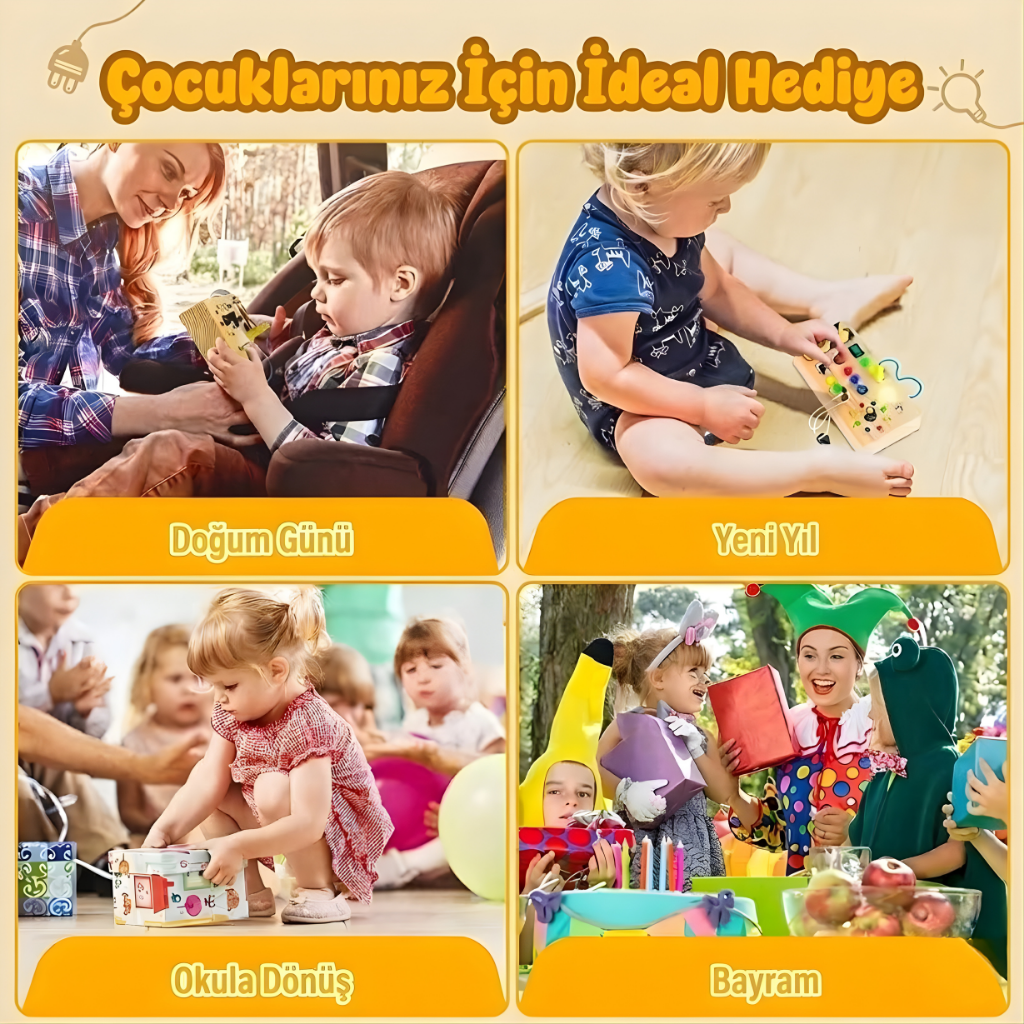Luvoon™ Montessori Ahşap Anahtar Panosu