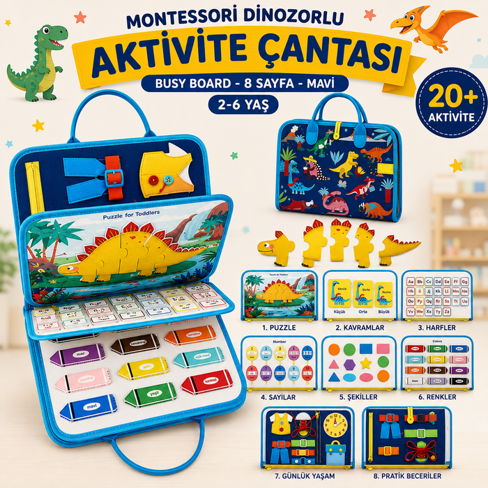 Luvoon™ Montessori Aktivite Çantası 8'i 1 Arada