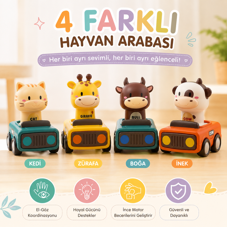 Luvoon™ Bas-Git Hayvan Araba Seti