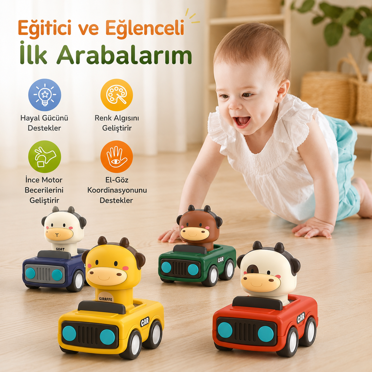Luvoon™ Bas-Git Hayvan Araba Seti