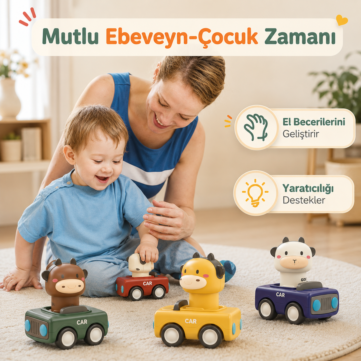 Luvoon™ Bas-Git Hayvan Araba Seti