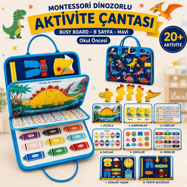 Luvoon™ Montessori Aktivite Çantası 8'i 1 Arada