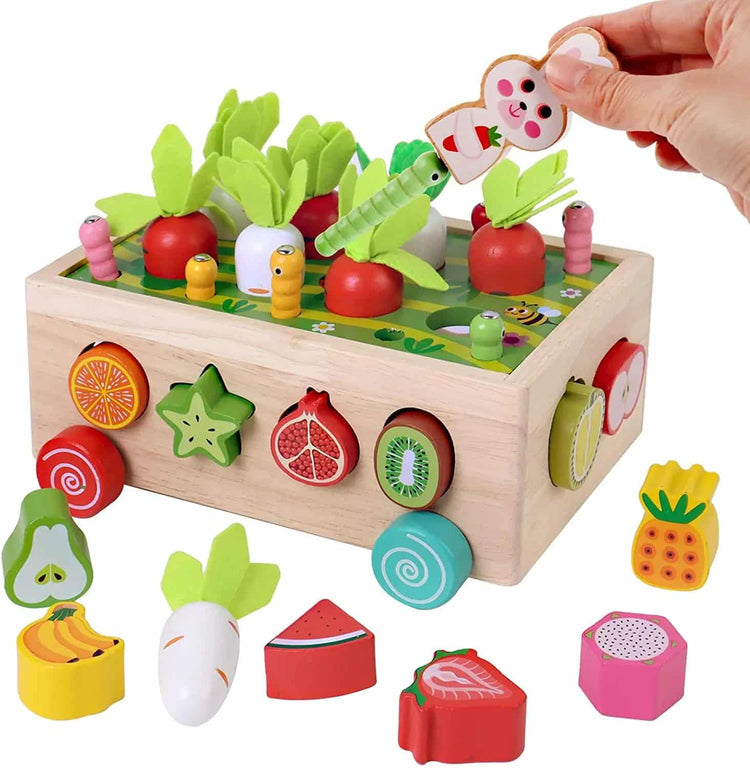 Luvoon™ Montessori Ahşap Sebze Ve Meyve Eşleştirme Oyunu