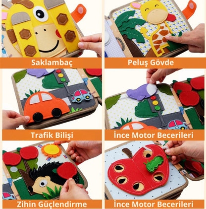 Luvoon™ Montessori Zürafa Keçe Eğitim Kitabı
